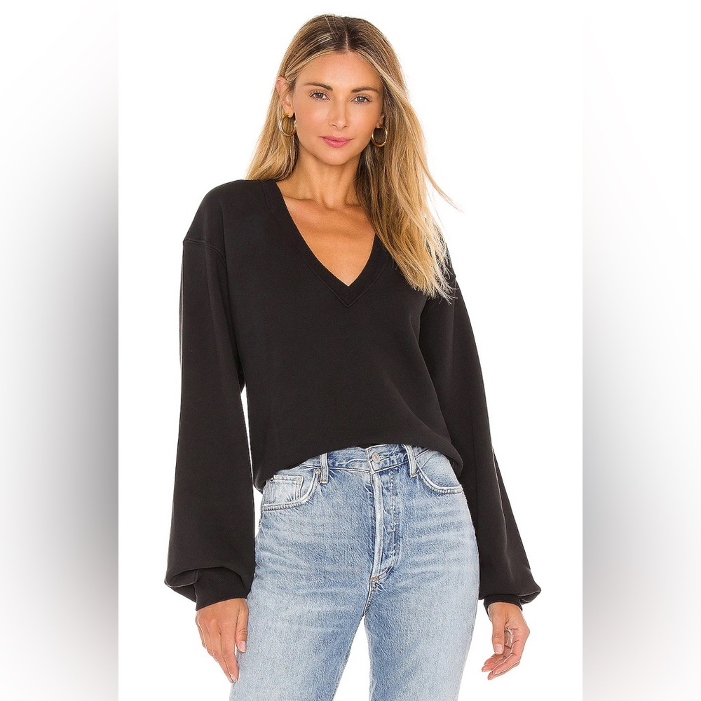 AGOLDE Vneck Balloon Sleeve Sweatshirt